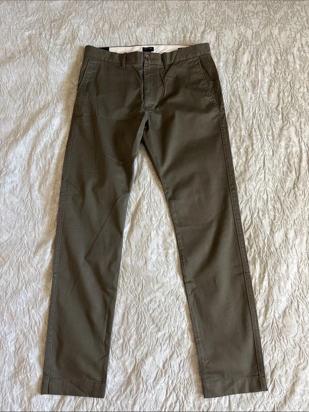 J. Crew Olive Slim Straight Chinos
